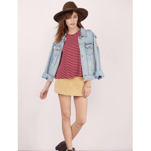 Tobi Between the Lines Burgundy Striped Tank Top - Picture 4 of 4